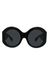 Givenchy Cocoon 56mm Round Sunglasses In Black