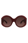 Givenchy Cocoon 56mm Round Sunglasses In Brown