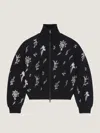 Givenchy Cocoon Bomber In Wool Knit With Crystal Embroidery In Black