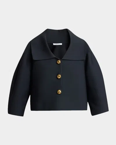Givenchy Cocoon Button-down Crop Jacket In Black