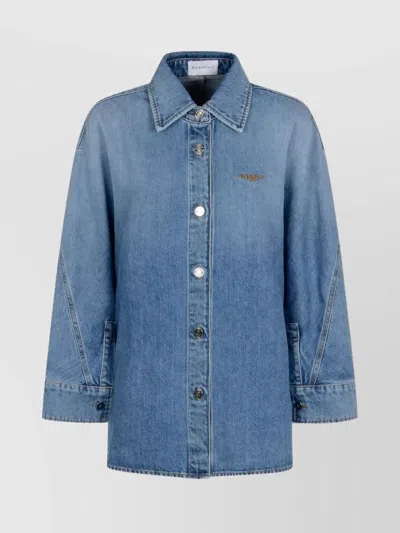 GIVENCHY COCOON COLLARED NECK DENIM SHIRT