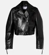 Givenchy Cocoon Cropped Leather Biker Jacket In Black