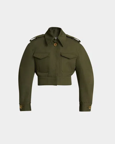Givenchy Cocoon Cropped Utility Jacket In Brown
