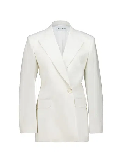 Givenchy Cocoon Double-breasted Tailored Blazer In White