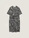 Givenchy Cocoon Dress In Cotton With Animal Print In Gray