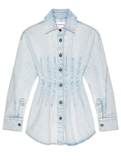 Givenchy Cocoon Dress In Light Blue Denim