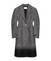 Givenchy Cocoon Fitted Coat In Herringbone Jacquard Mixed Wool In Gray