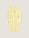 Givenchy Cocoon Fitted Coat In Leather In Yellow