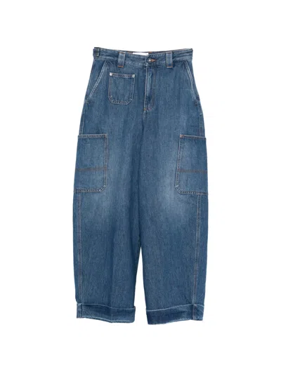 Givenchy Utility Denim Cocoon Trousers Wide Leg In Blue