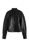 Givenchy Cocoon Leather Shirt In Black