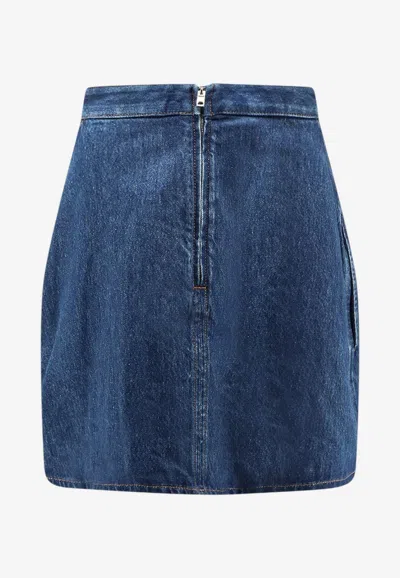 Givenchy Cocoon Mini Denim Skirt In Blue