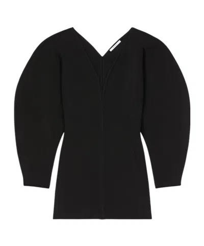 Givenchy Cocoon Mini Dress In Engineered Knit In Black