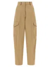 Givenchy Womens Beige Cocoon Straight-leg Cotton-wool Blend Trousers