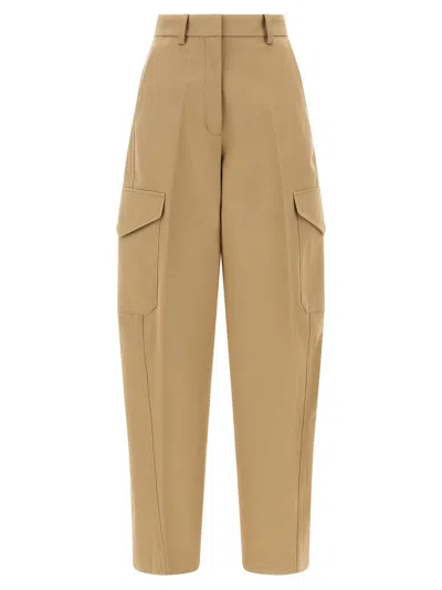 Givenchy Womens Beige Cocoon Straight-leg Cotton-wool Blend Trousers In Brown