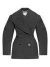 Givenchy Cocoon Peacoat In Gray