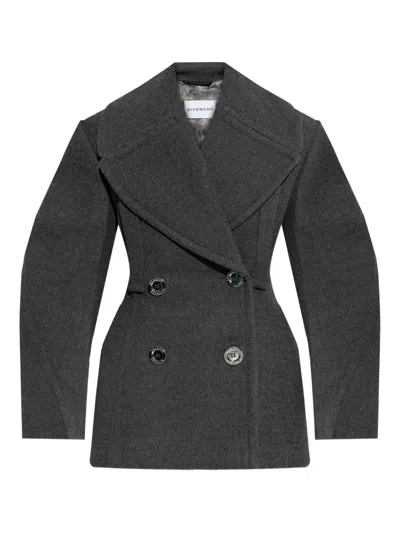 Givenchy Cocoon Peacoat In Gray