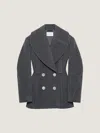 Givenchy Cocoon Peacoat In Wool In Gray