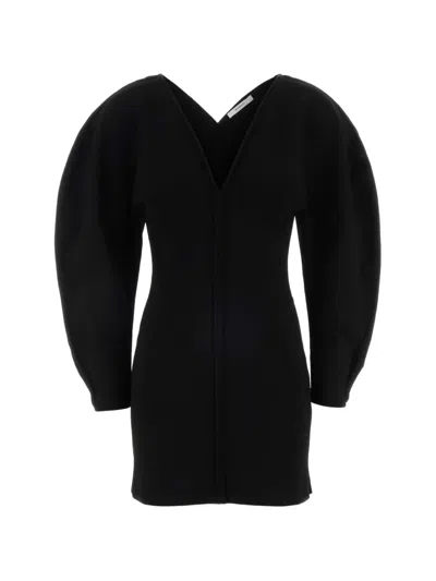 Givenchy Cocoon Puff-sleeve Mini Dress In Black