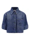 Givenchy Cropped Cocoon Shirt In Medium Denim Clothing In Blue