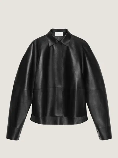 Givenchy Cocoon Shirt In Leather In Blue