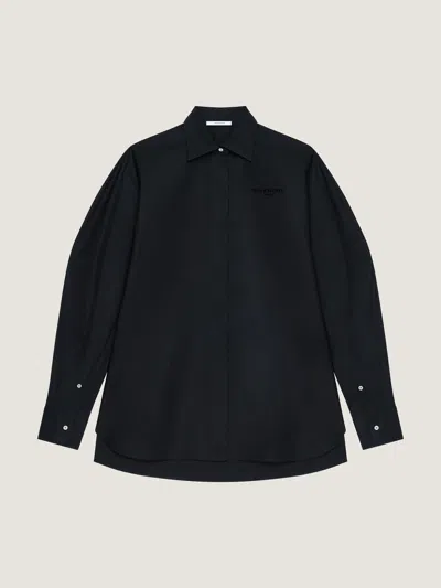 Givenchy Cocoon Shirt In Poplin With  Embroidery In Black