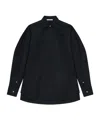 Givenchy Cotton Turned Up-sleeve Cocoon Shirt In Black