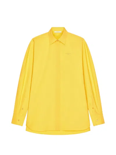 Givenchy Cocoon Shirt In Poplin With  Paris Embroidery In Yellow