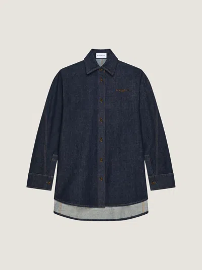 GIVENCHY CHEMISE COCOON EN DENIM BRUT BRODÉE GIVENCHY