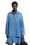 Givenchy Cocoon Collared Neck Denim Shirt In Blue