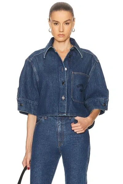 Givenchy Cropped Cocoon Shirt In Medium Denim Clothing In Blue