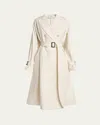 Givenchy Cocoon Shoulder Double-breasted Belted Trench Coat In White