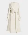 Givenchy Cocoon Shoulder Double-breasted Belted Trench Coat In White