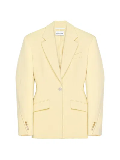 Givenchy Cocoon Single-breasted Blazer In Yellow