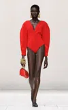 Givenchy Cocoon-sleeve Knit Bodysuit In Animal Print