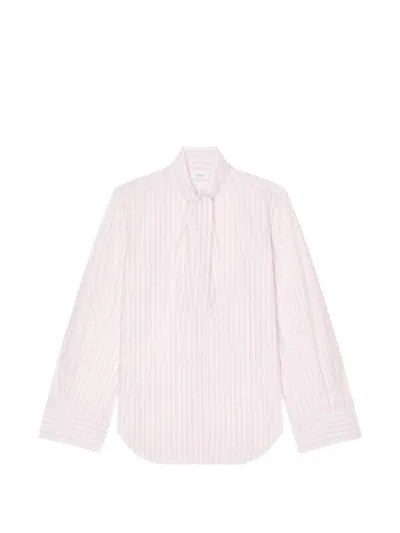 Givenchy Striped Pussy-bow Blouse In Pink