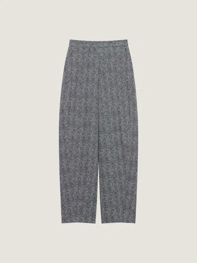 Givenchy Cocoon Tailored Pants In Cotton Herringbone In Gray