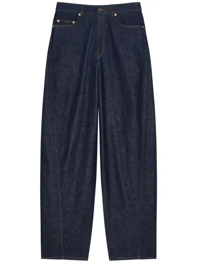 Givenchy Denim Trousers Wide-leg Contrast Stitching In Blue