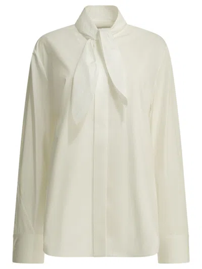 Givenchy Cocoon Wrap-sleeve Casual Shirt With Bow Collar In White
