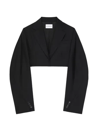 Givenchy Cocoon-sleeve Crop Jacket In Black