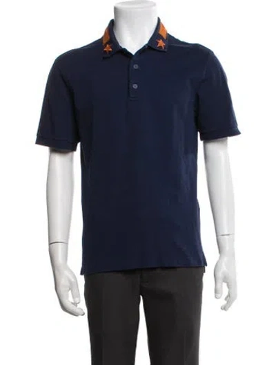 Pre-owned Givenchy Collar Short Sleeve Polo Shirt In Blue