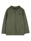 Givenchy Collared Long-sleeve Top In Green