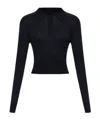Givenchy Collared Half-button Long Sleeve Knit Top In Black