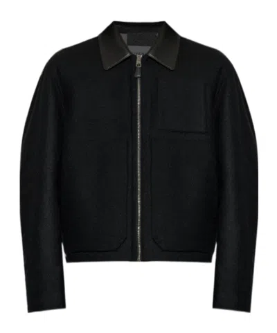 Givenchy Collared Long-sleeved Casual Jacket In Black