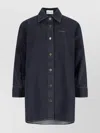 Givenchy Collared Neck Structured Long Sleeves Top In Blue