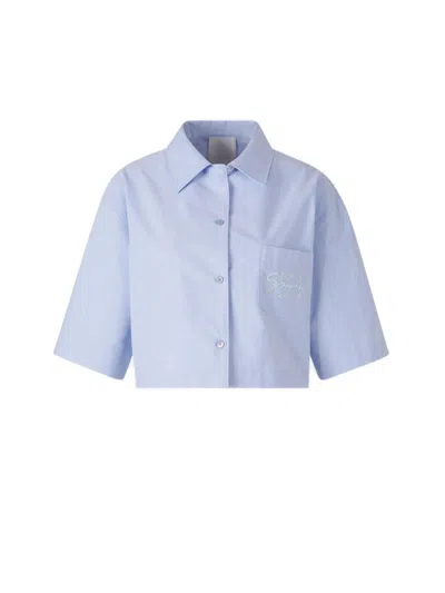 GIVENCHY COLLARED SHORT-SLEEVE CROPPED SHIRT