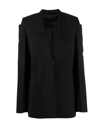 GIVENCHY COLLARLESS SINGLE-BREASTED JACKET
