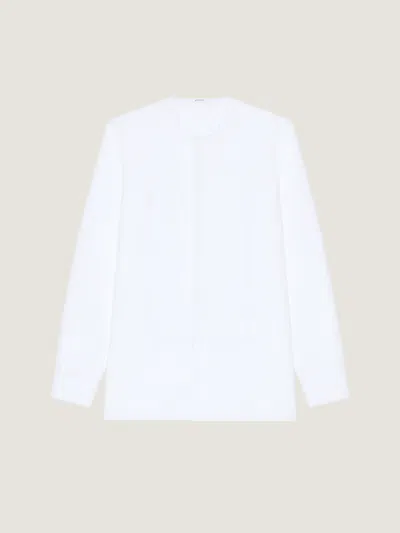 Givenchy Chemise De Costume Sans Col En Popeline In White