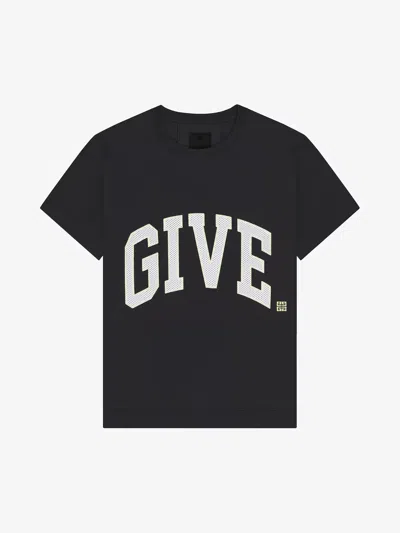 Pre-owned Givenchy College Boxy Fit T-shirt In Cotton In Black