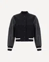 Givenchy Wool Blend Parka With Leather Sleeves And Iconic Branding In Black