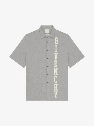 Givenchy College Shirt In Fleece In Light Grey Melange